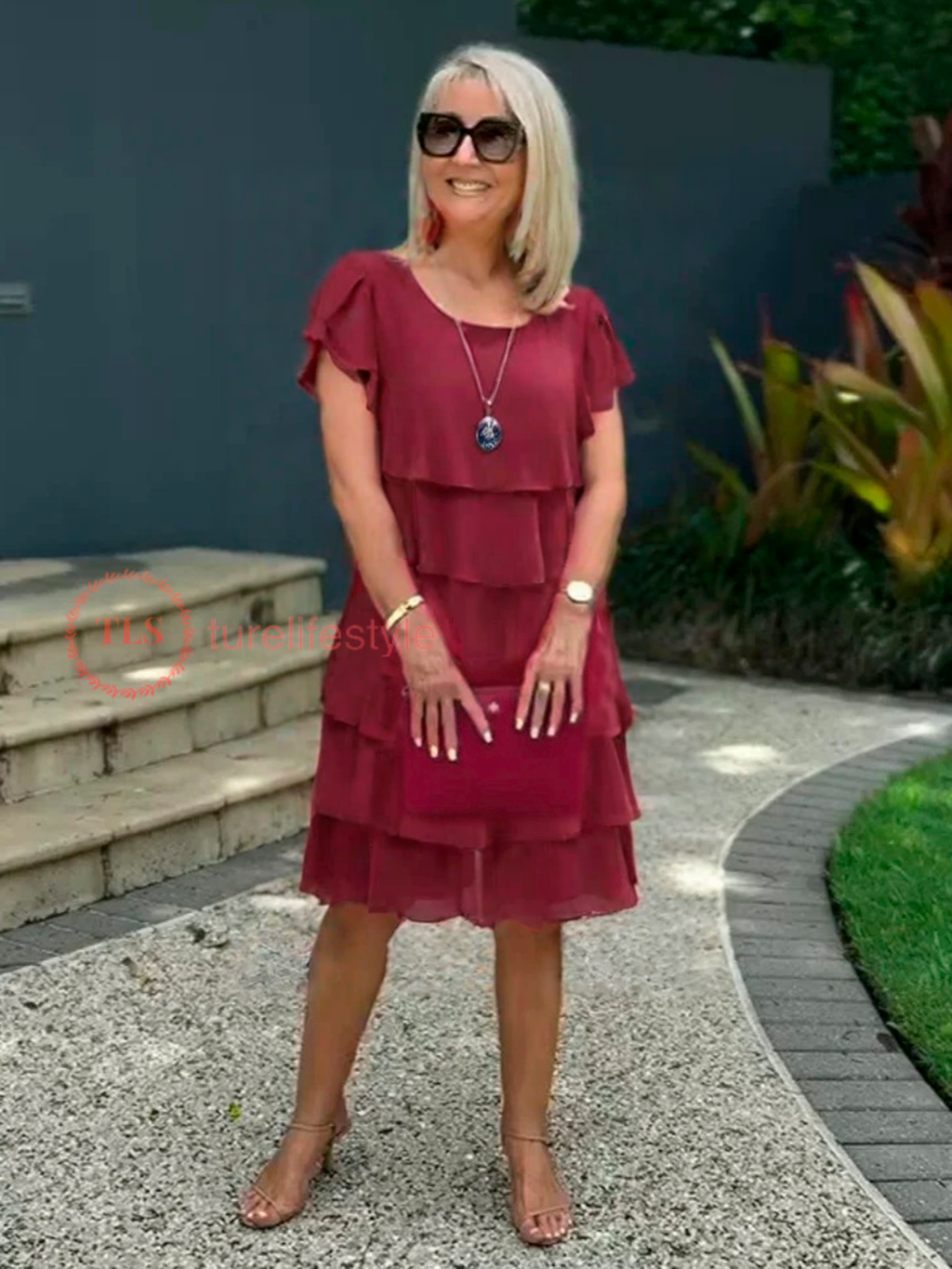 Whitney Robe Midi Femme – Robe en Chiffon Fluide avec Ourlet Asymétrique & Élégance Aérienne