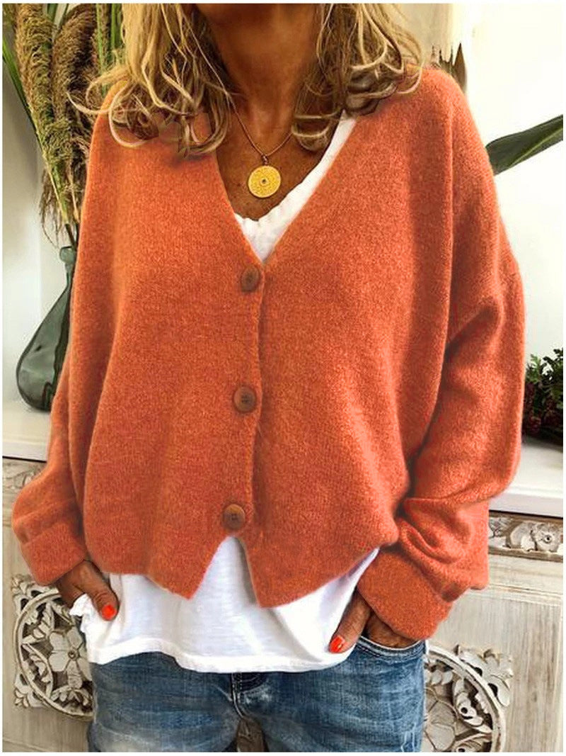Inès Gilet Femme – Cardigan en Maille Douce avec Col V Élégant & Coupe Confortable