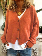 Inès Gilet Femme – Cardigan en Maille Douce avec Col V Élégant & Coupe Confortable