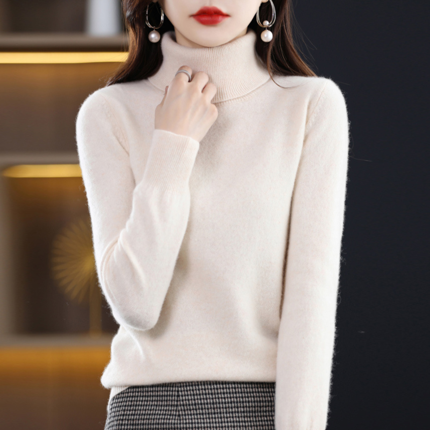 Olivia Women's Cashmere Turtleneck Sweater – Soft and Elegant 100% Premium Cashmere Sweater