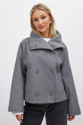 Isolde Manteau Court Femme – Veste Élégante à Double Boutonnage avec Coupe Structurée et Chaleur Confortable