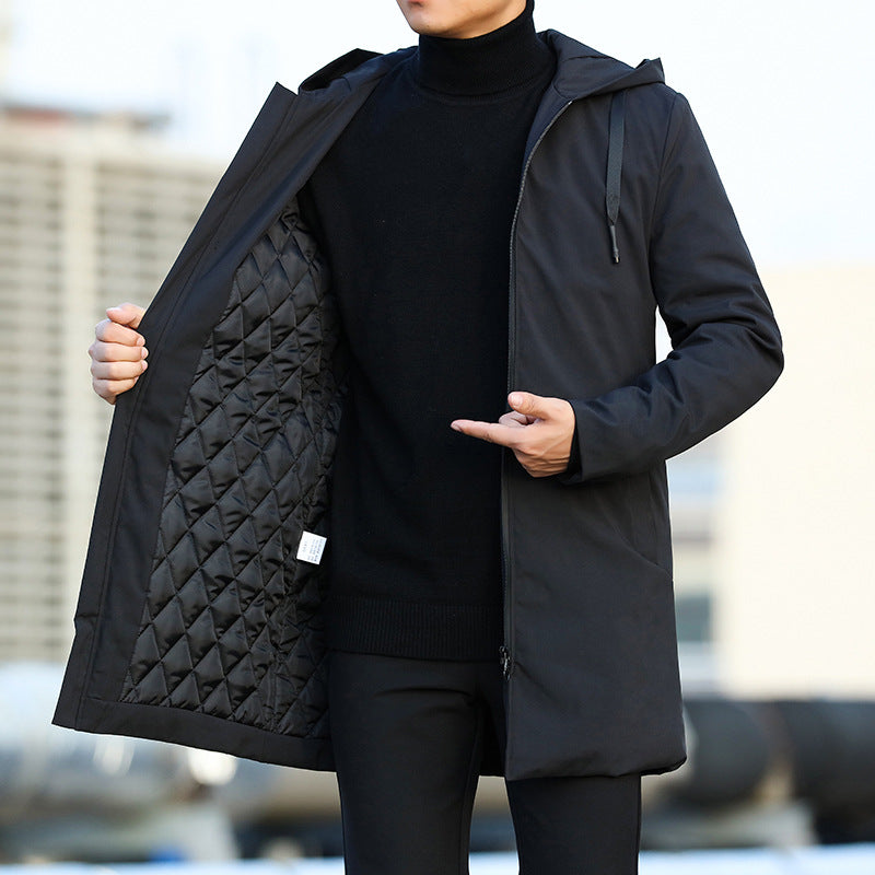 Callan Veste Homme d'Hiver – Manteau Long Imperméable avec Capuche Ajustable et Doublure Isolante
