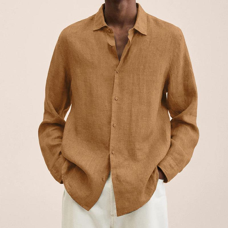 Hunter Chemise Homme en Lin – Chemise Élégante à Manches Longues en Lin Respirant