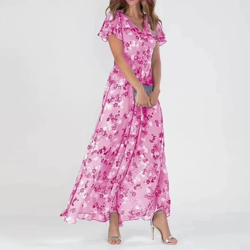 Chloé Robe Midi Femme – Robe Élégante à Coupe Ajustée en Tissu Doux pour Toutes Occasions