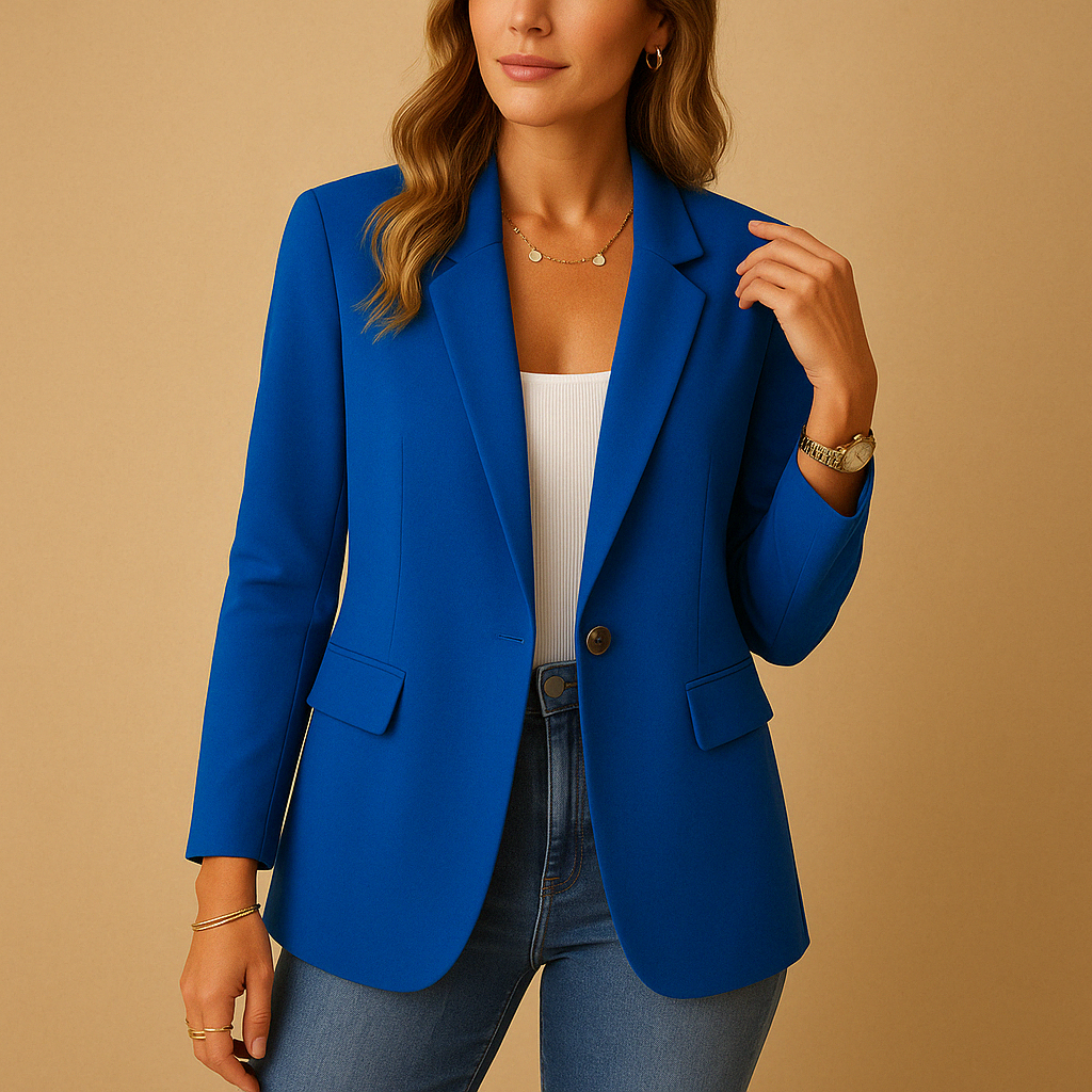 Claire Blazer Femme Cintré – Blazer Élégant en Tissu Stretch avec Coupe Structurée