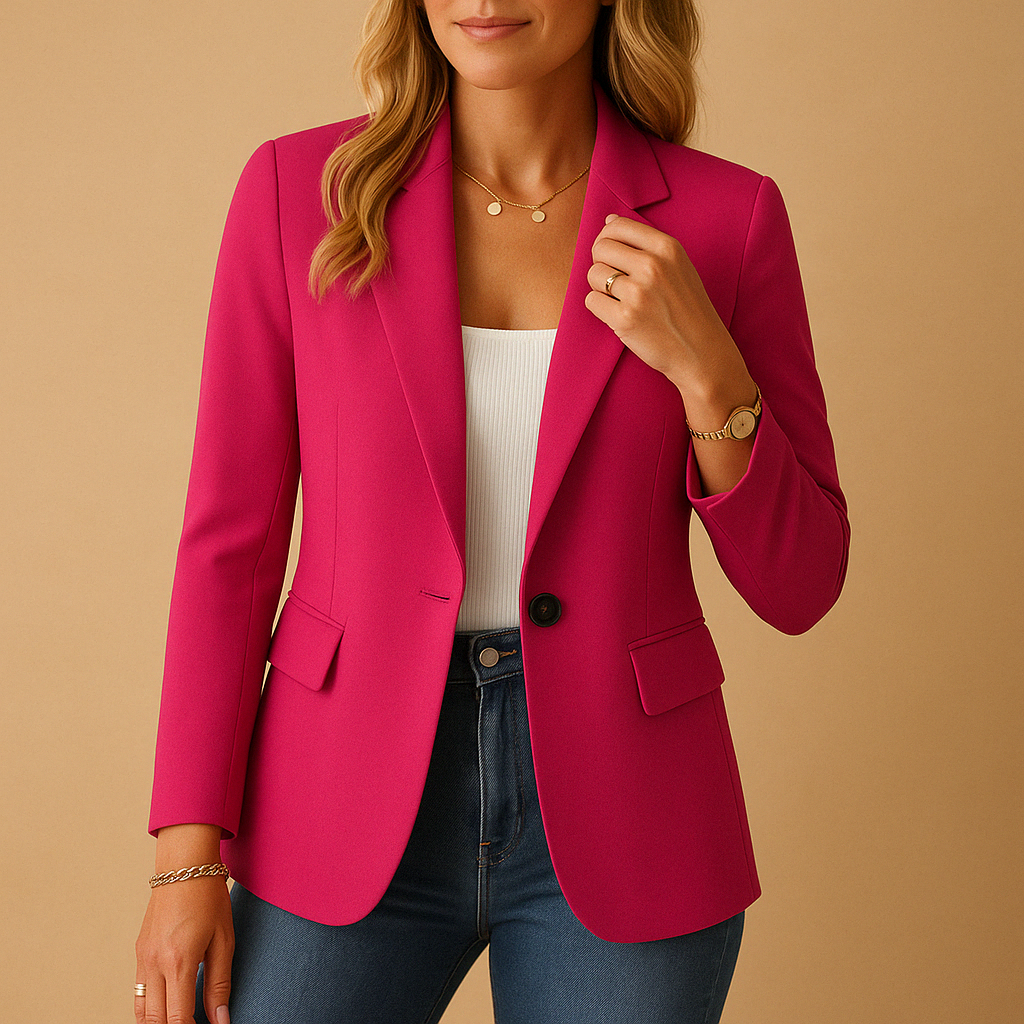 Claire Blazer Femme Cintré – Blazer Élégant en Tissu Stretch avec Coupe Structurée
