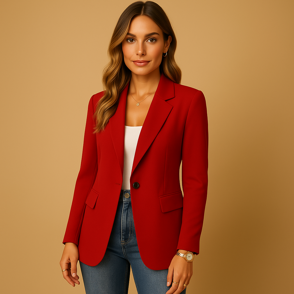 Claire Blazer Femme Cintré – Blazer Élégant en Tissu Stretch avec Coupe Structurée