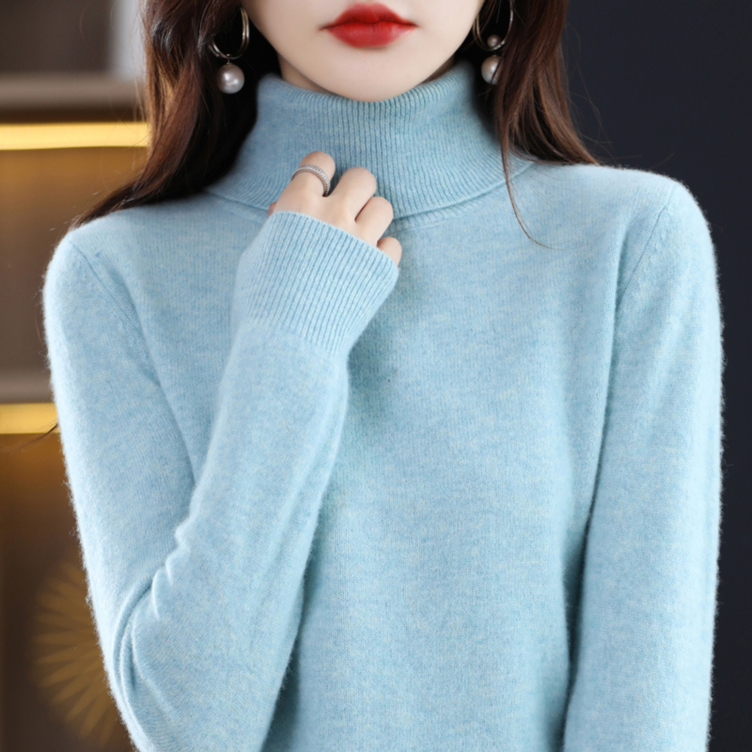 Olivia Women's Cashmere Turtleneck Sweater – Soft and Elegant 100% Premium Cashmere Sweater
