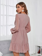 Aurélie Vestito Donna a Pois – Abito Fit & Flare Fluido con Maniche Lunghe e Taglio Elegante