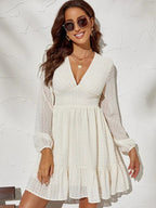 Aurélie Vestito Donna a Pois – Abito Fit & Flare Fluido con Maniche Lunghe e Taglio Elegante