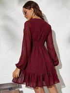 Aurélie Vestito Donna a Pois – Abito Fit & Flare Fluido con Maniche Lunghe e Taglio Elegante