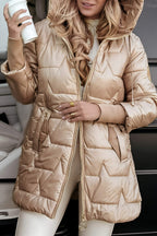 Noémie Cappotto Donna con Cappuccio – Giacca Autunnale in Cotone Misto, Calda ed Elegante