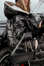 Noémie Cappotto Donna con Cappuccio – Giacca Autunnale in Cotone Misto, Calda ed Elegante
