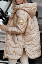 Noémie Cappotto Donna con Cappuccio – Giacca Autunnale in Cotone Misto, Calda ed Elegante