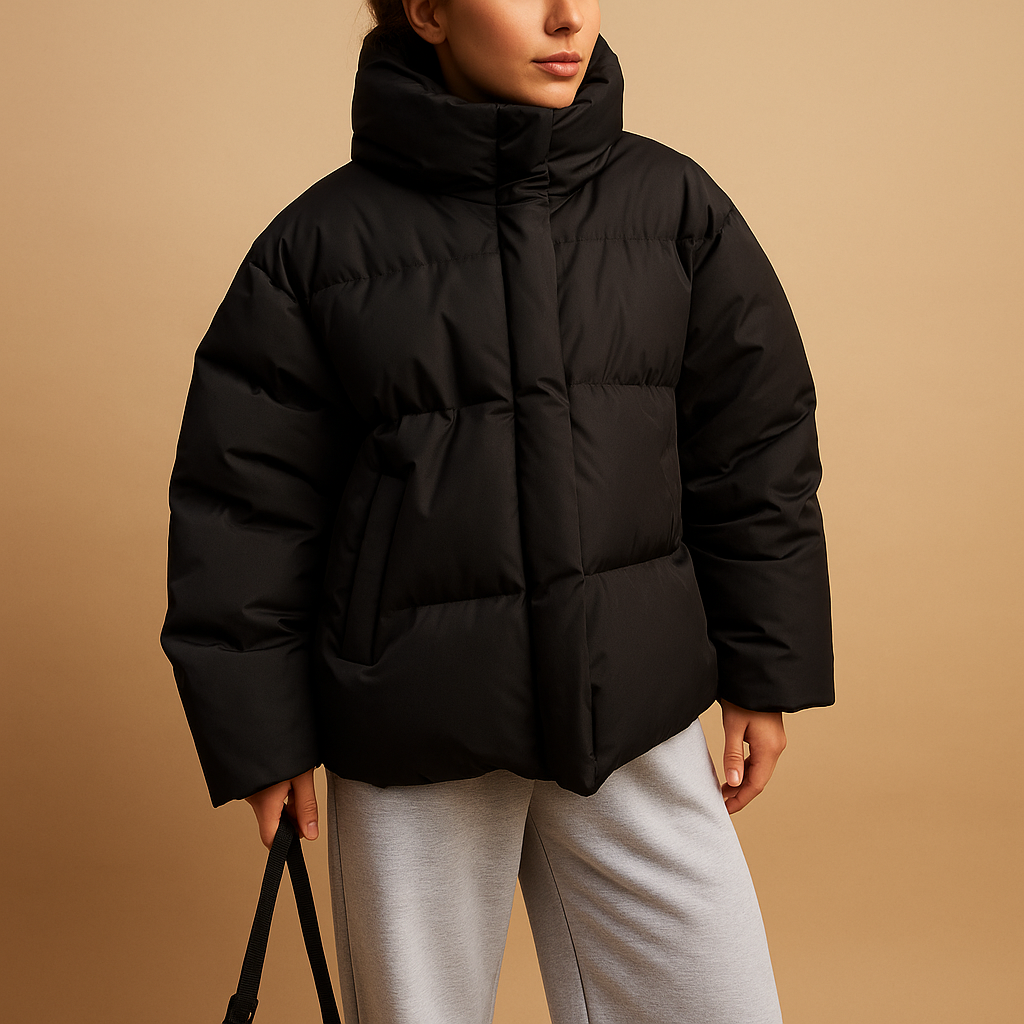 Julie-Anne Veste Matelassée Femme – Doudoune Oversize Déperlante avec Capuche & Zip