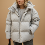 Julie-Anne Veste Matelassée Femme – Doudoune Oversize Déperlante avec Capuche & Zip