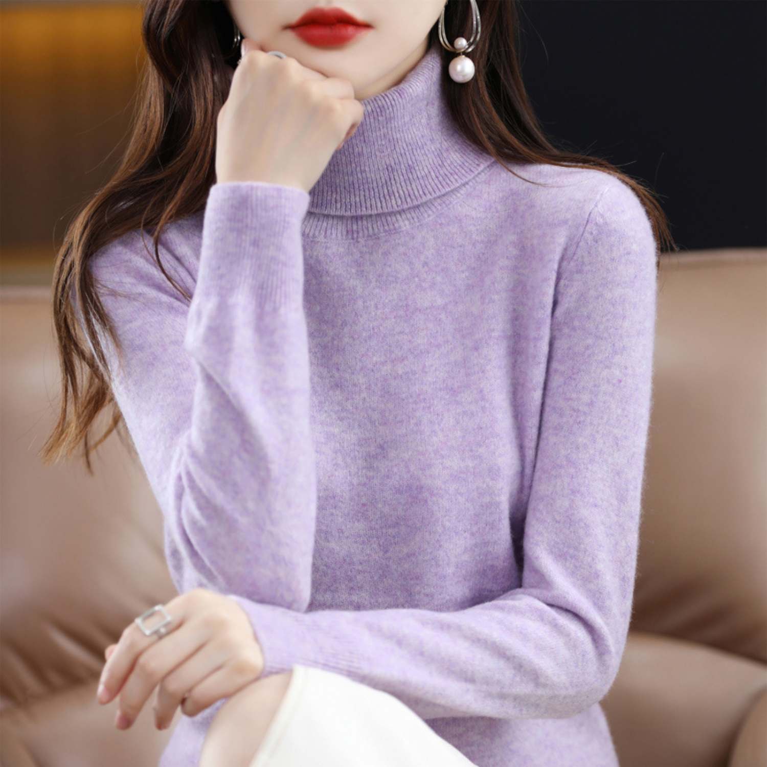 Olivia Women's Cashmere Turtleneck Sweater – Soft and Elegant 100% Premium Cashmere Sweater