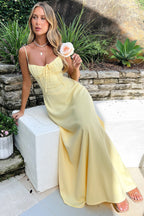 Zelina Robe Longue Femme – Robe Maxi Élégante en Dentelle avec Dos Noué et Coupe Évasée