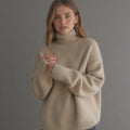 Madison Pull Femme en Cachemire – Pull Col Roulé Oversize 100 % Cachemire Doux et Élégant