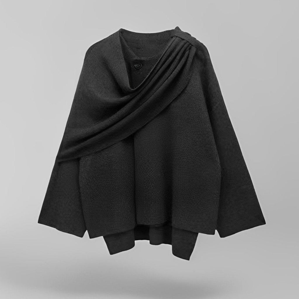 Colette Women's Wool Poncho – Elegant Asymmetrical Poncho with Cozy Warmth