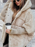Heather Doudoune Hiver Femme – Manteau Matelassé Chaud avec Poignets Tricot & Col Élégant