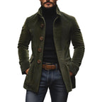 Nathan Cappotto Uomo in Velluto a Coste – Cappotto Elegante Taglio Slim con Collo Alto