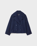 Amélie Veste Femme – Veste Courte Croisée en Laine avec Revers Élégants & Style Hivernal Chic