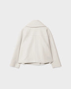 Amélie Veste Femme – Veste Courte Croisée en Laine avec Revers Élégants & Style Hivernal Chic