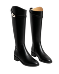 Kimberly Women's Under the Knee Boots - Elegant Low Heel Boots with Side Zipper Closure