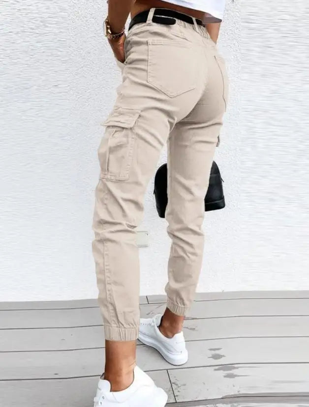 Eirlys Women's High-Waisted Cargo Pants – Modern Cargo Pants with Tapered Fit and Functional Pockets